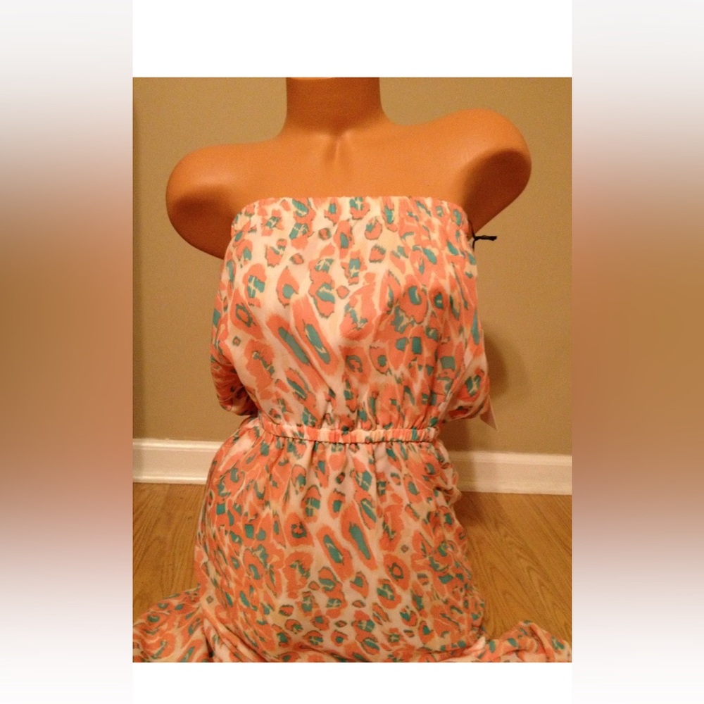 NWOT Lovers & Friends Animal Cheetah Print Strapless Maxi Dress Size Small